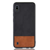 Shockproof Color Matching Denim PC + PU + TPU Case for Galaxy A10 (Black)