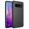 Ultra-thin TPU+PC Brushed Texture Shockproof Protective Case for Galaxy S10+, with Holder & Card Slot (Black)