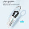 4 in 1 USB to 2 x USB-C / Type-C + 8Pin + Micro USB Magnetic Charging & Data Cable with Keychain(Black)