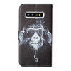 Chimpanzee Pattern Colored Drawing Horizontal Flip Leather Case for Galaxy S10+, with Holder & Card Slots & Wallet & Lanyard