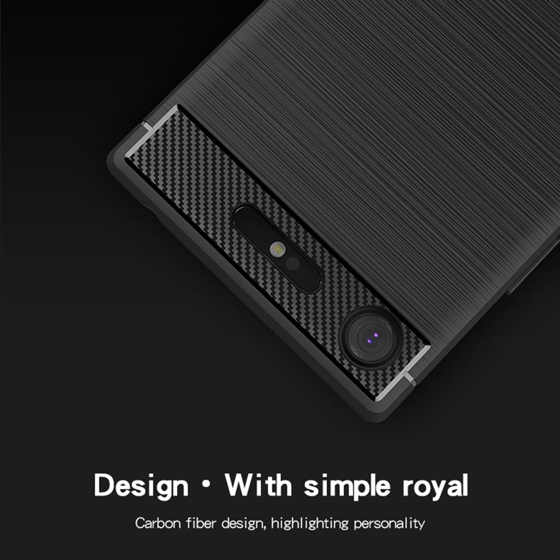 MOFI Brushed Texture Carbon Fiber Soft TPU Case for Sony Xperia XZ1 (Black)
