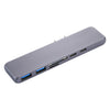 Multi-function Aluminium Alloy Dual USB-C / Type-C HUB Adapter with HDMI Female & 2 x USB 3.0 Ports & 2 x USB-C / Type-C Ports & SD Card Slot & TF Card Slot