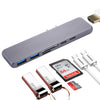 Multi-function Aluminium Alloy Dual USB-C / Type-C HUB Adapter with HDMI Female & 2 x USB 3.0 Ports & 2 x USB-C / Type-C Ports & SD Card Slot & TF Card Slot