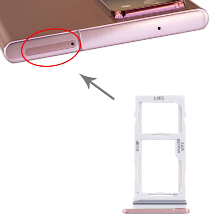 SIM Card Tray + SIM Card Tray / Micro SD Card Tray for Samsung Galaxy Note20 Ultra (Gold)