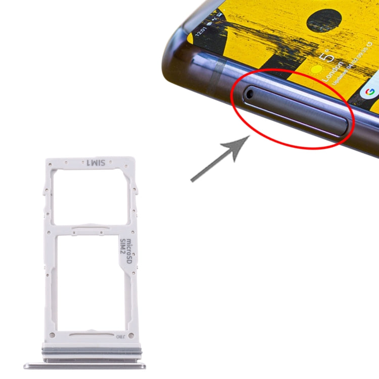 SIM Card Tray + SIM Card Tray / Micro SD Card Tray for Samsung Galaxy Note 10 Lite SM-N770 (Silver)