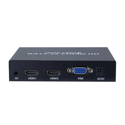 2 Ports HDMI HD Player 1080P Boot Automatic Circulation Advertising Demonstration Machine Distributor Code Flow Meter, US Plug