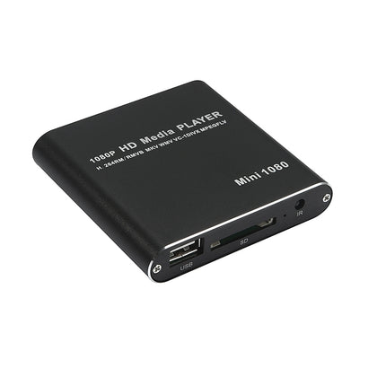 MINI 1080P Full HD Media USB HDD SD/MMC Card Player Box, US Plug(Black)