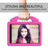 For iPad Mini 5/4/3/2/1 EVA Material Children Flat Anti Falling Cover Protective Shell With Thumb Bracket(RoseRed)