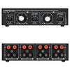 B052 2 In 2 Out Power Amplifier Speaker Selection Switcher with Volume Adjustment, 2 Power Amplifiers Audio Switcher Switch Distribution Comparator, 200W Per Channel