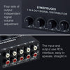1-In 4-Out Front Stereo Signal Amplifier, Independent Output Volume Adjustment RCA Interface No Loss  Allocator, US Plug