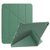 Multi-folding Surface PU Leather Matte Anti-drop Protective TPU Case with Pen Slot for iPad Air 2020 10.9(Light Green)