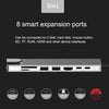 Aluminum Alloy 8 in 1 Multi HD USB 3.0 USB-C Hub Adapter Charging SD PD and TF RJ45 Card Reader Adapter for MacBook Pro Air