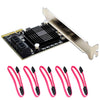 5 Ports SATA 3.0 to PCIe Chip 4X Gen 3 Expansion Card with Heatsink