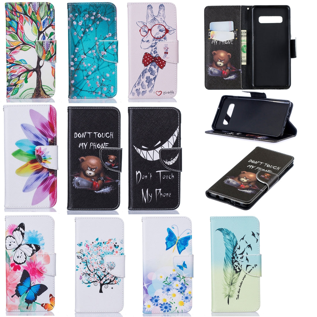 Colored Drawing Pattern Horizontal Flip Leather Case for Samsung Galaxy S10 Plus,with Holder & Card Slots & Wallet (Life Tree)