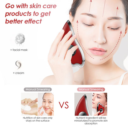 K-SKIN KD817 Facial Scratch Pad Dredge Meridian Soothing Fatigue Scraping Plate Electric Massager Soothing Stress USB Charging(Whi