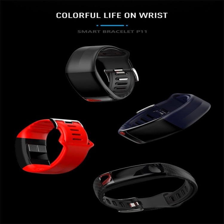 P11 0.96 inch TFT Color Screen Smartwatch IP67 Waterproof,Support Heart Rate Monitoring/Blood Pressure Monitoring/ECG Monitoring/Lorentz Diagram/HRV Health Index(Red)