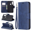 Retro Lambskin Texture Pure Color Horizontal Flip PU Leather Case for  Huawei P Smart  Z, with Holder & Card Slots & Wallet & Lanyard(Blue)