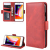 Dual-side Magnetic Buckle Horizontal Flip Leather Case for iPhone 8 /  7, with with Holder & Card Slots & Wallet & Photo Frame(Red)