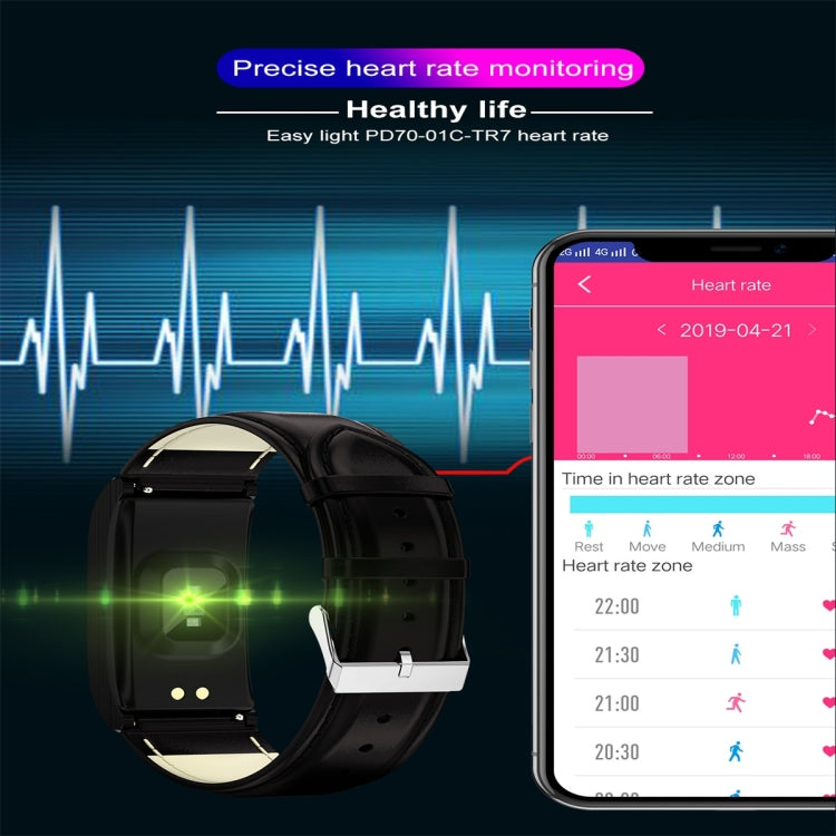 AK12 1.14 inch IPS Color Screen Smart Watch IP68 Waterproof,Leather Watchband,Support Call Reminder /Heart Rate Monitoring/Blood Pressure Monitoring/Sleep Monitoring/Predict Menstrual Cycle Intelligently(Silver)