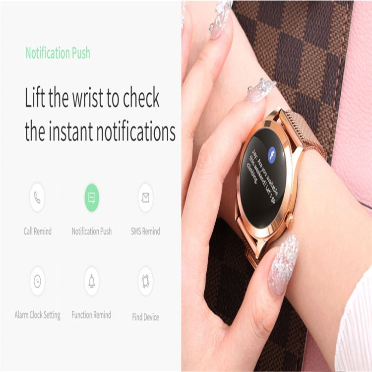 KW10 1.04 inch TFT Color Screen Smart Watch IP68 Waterproof,Metal Watchband,Support Call Reminder /Heart Rate Monitoring/Sedentary reminder/Sleep Monitoring/Predict Menstrual Cycle Intelligently(Gold)