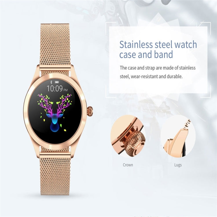 KW10 1.04 inch TFT Color Screen Smart Watch IP68 Waterproof,Metal Watchband,Support Call Reminder /Heart Rate Monitoring/Sedentary reminder/Sleep Monitoring/Predict Menstrual Cycle Intelligently(Gold)