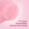 0801 Face Wash Cleansing Instrument Manual Cleansing Brush Silicone Double Side Massage Brush Face Washer Beauty Tools(Pink)