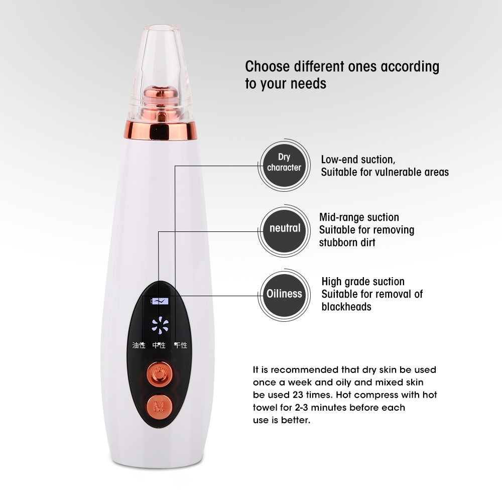 C-2018 Charging Display Section Blackhead Instrument  Acne Blackhead Export Cleansing Instrument Household Face Pore Cleaner