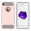For iPhone 8 TPU + PC Brushed Texture Protective Back Cover Case(Rose Gold)