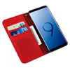 For Galaxy S9 Plus Pressed Printing Sticking Drill Pattern Horizontal Flip PU Leather Case with Holder & Card Slots & Wallet & & Lanyard(Red)