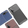 For Huawei Nova 5T Carbon Fiber Texture Shockproof TPU Case for(Brown)