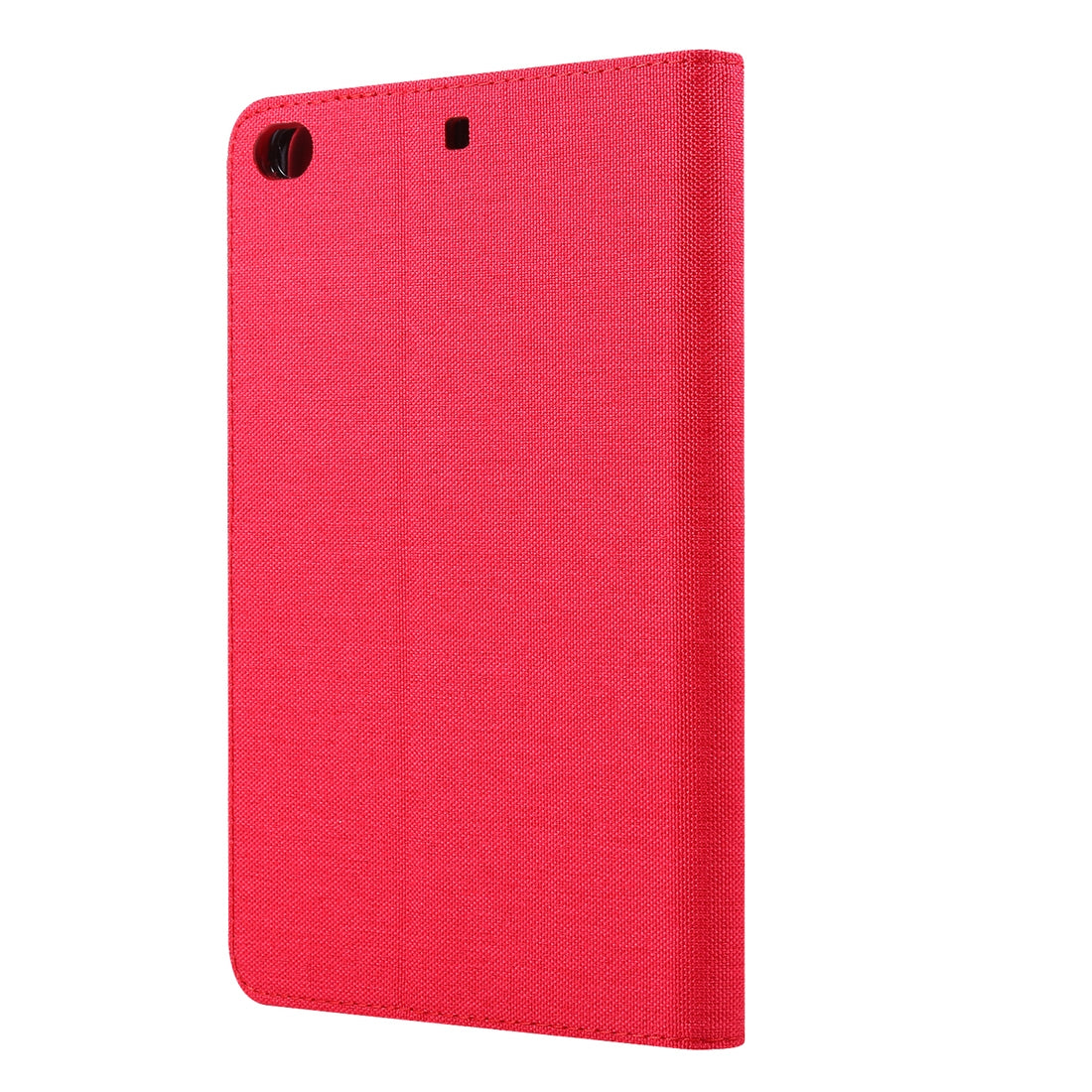 For iPad Mini 4 / 3 / 2 / 1 Cloth Teature Horizontal Flip PU Leather Case with with Holder & Card Slots(Red)
