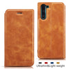 For Galaxy Note10 Retro Simple Ultra-thin Magnetic Leather Case with Holder & Card Slots & Lanyard(Brown)