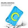 For iPad MINI1/2/3 EVA + PC Flat Protective Shell with 360 ° Rotating Bracket(Blue+Grass Green)