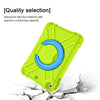 For iPad MINI 4/5 EVA + PC Flat Protective Shell with 360 ° Rotating Bracket(Grass Green+Blue)