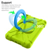 For iPad MINI 4/5 EVA + PC Flat Protective Shell with 360 ° Rotating Bracket(Grass Green+Blue)