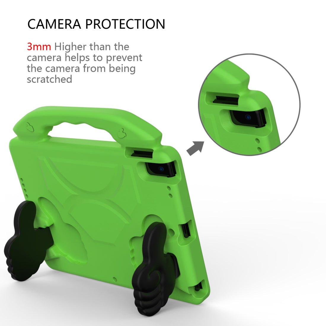 For iPad Pro 11 inch EVA Flat Anti Falling Protective Shell with Thumb Bracket(Green)