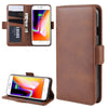 For iPhone 8 / 7 Double Buckle Crazy Horse Business Mobile Phone Holster with Card Wallet Bracket Function(Brown)