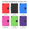 For    iPad Pro 10.5 Honeycomb Design EVA + PC Four Corner Anti Falling Flat Protective Shell With Straps(Purple+Black)