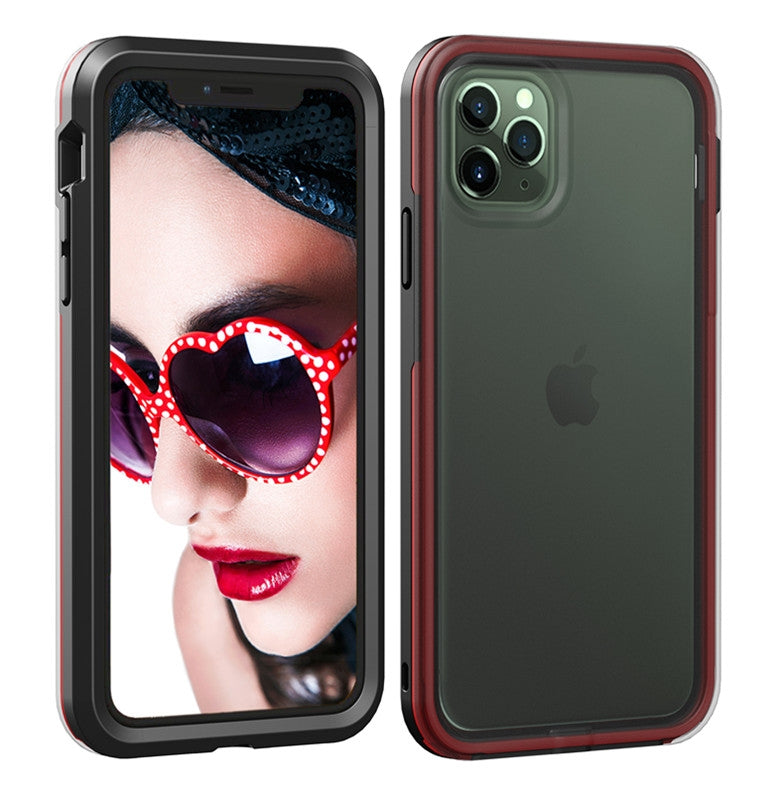 For iPhone 11  TPU+PC Polish Case Drop & Shockproof & Scratch-Resistant(Black+Red)