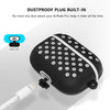 ENKAY Hat-Prince for Apple AirPods Pro Wireless Earphone Silicone Protective Case with Carabiner and Anti-lost Rope(Black + White)