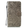 For Sony Xperia 5   Lace Flower Embossing Pattern Horizontal Flip Leather Case with Holder & Card Slots & Wallet & Photo Frame & Lanyard(Gray)