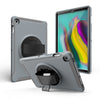 For iPad 10.5 / Air 10.5   360 Degree Rotation PC + Silicone Protective Case with Holder & Hand-strap(Gray)