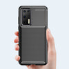 For Huawei P40 Pro Carbon Fiber Texture Shockproof TPU Case(Brown)
