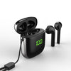 WK60 TWS Bluetooth Earphone Pop-up LED Display Wireless Sport Headphone 5D Stereo Headsets, Support Wireless Charging(Black+Silver)