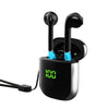 WK60 TWS Bluetooth Earphone Pop-up LED Display Wireless Sport Headphone 5D Stereo Headsets, Support Wireless Charging(Black+Silver)