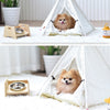 Removable and Washable Canvas Fabric Pet Nest Pet Tent, Size:40x40x50 cm, Style:Spiked Lace (with Pad)