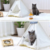 Removable and Washable Canvas Fabric Pet Nest Pet Tent, Size:50x50x60 cm, Style:Spiked Lace (with Pad)