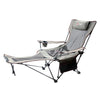 Portable Outdoor Folding Recliner Wild Fishing Camping Leisure Stool Stainless Steel Folding Beach Chair Furniture(Black Khaki)