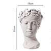 3 PCS  Retro Cement Head Flower Pot Greek Goddess Statue Vase Crafts Decoration(Cement Primary Color)