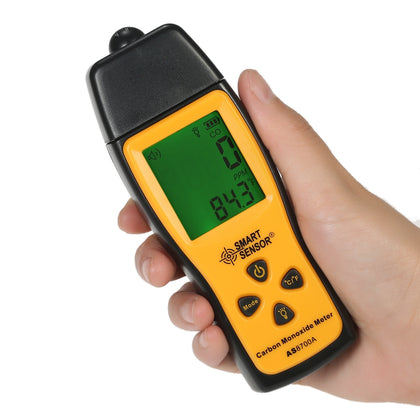 Smart Sensor AS8700A Handheld Carbon Monoxide Meter High Precision Digital CO Leak Detector Analyzer,  Sound  Light Alarm, Range: